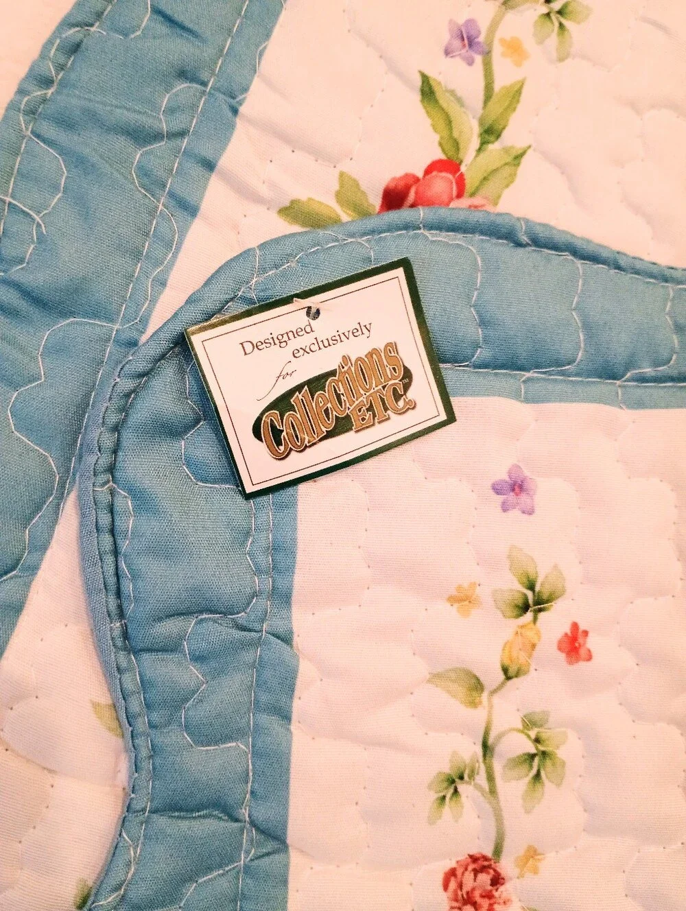 Blue White Floral Quilted Pillow Shams Collections Etc 2018 20